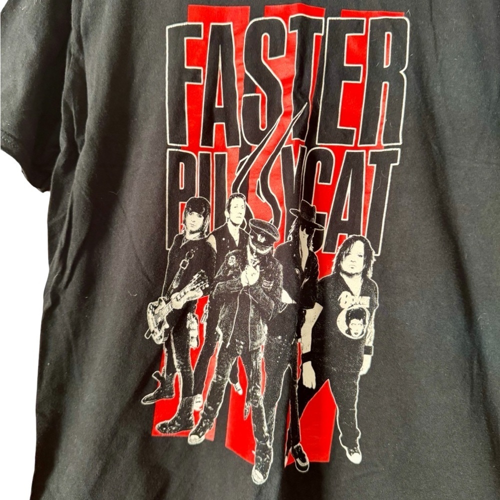 Black and Red Graphic Faster Pussycat T-Shirt - Picture 2 of 4